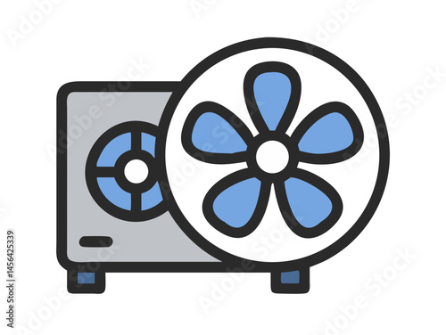 Simple Vector Illustration of a Mini-Split Air Conditioner. Clean line art illustration of a mini-split air conditioner.