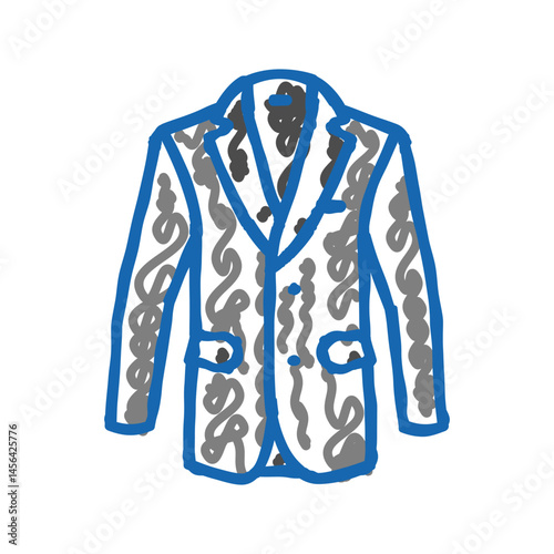 coat outerwear male icon doodle illustration