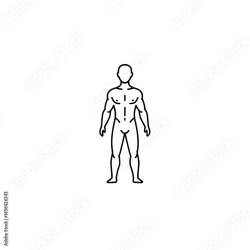 Icon of a male body, representing concepts of masculinity and fitness