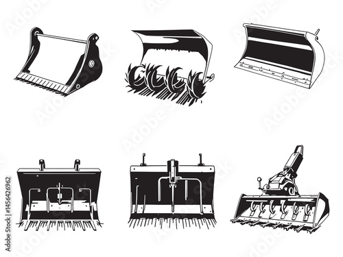 Tractor Blade line art icon heavy duty sketch