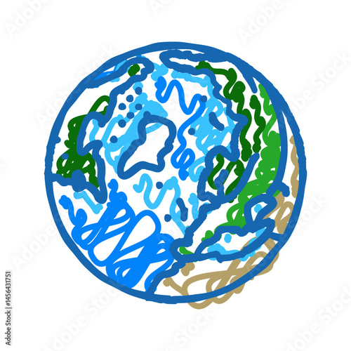 arctic ocean map icon doodle illustration