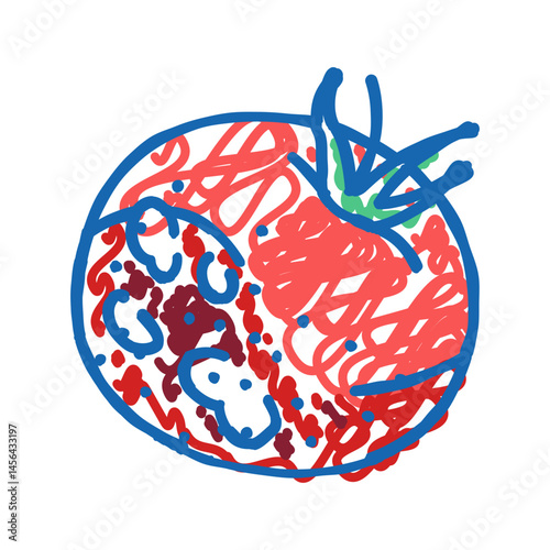 tomato rotten food icon doodle illustration