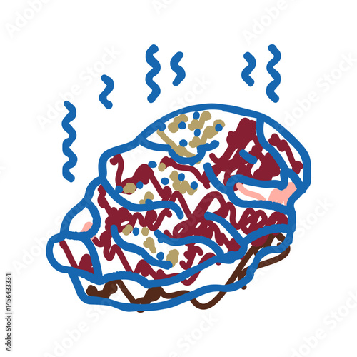 meat rotten food icon doodle illustration