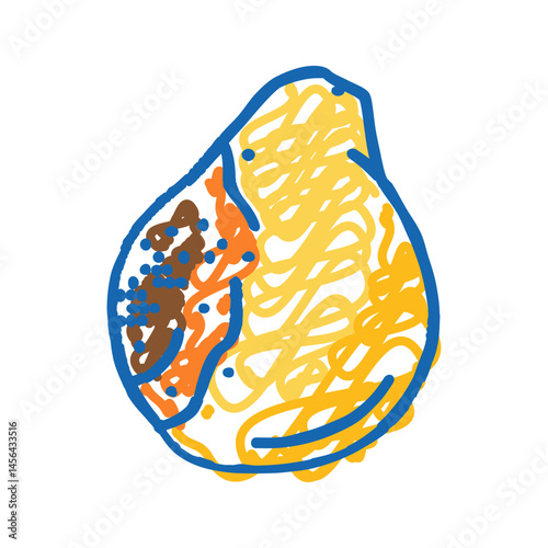 pear rotten food icon doodle illustration