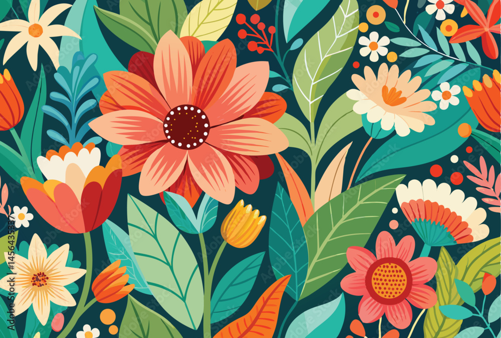 Blooming Pattern Background Blooming Pattern Background