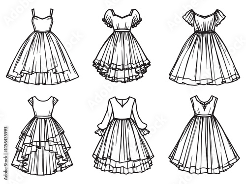 Tulle Dress art icon modern illustration simple artwork