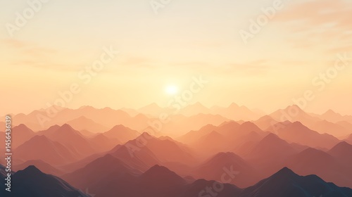 Wallpaper Mural Serene Sunset over Majestic Mountain Ranges Scenic Landscape Panorama Torontodigital.ca