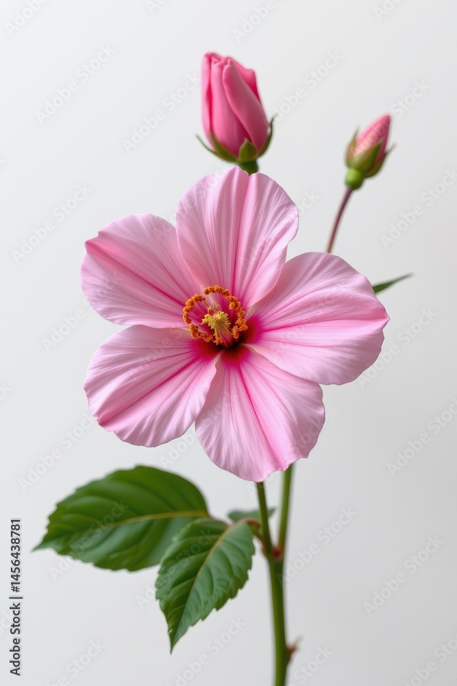 pink flower isolated on white