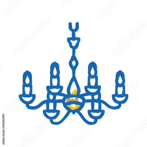 vintage lamp ceiling icon doodle illustration