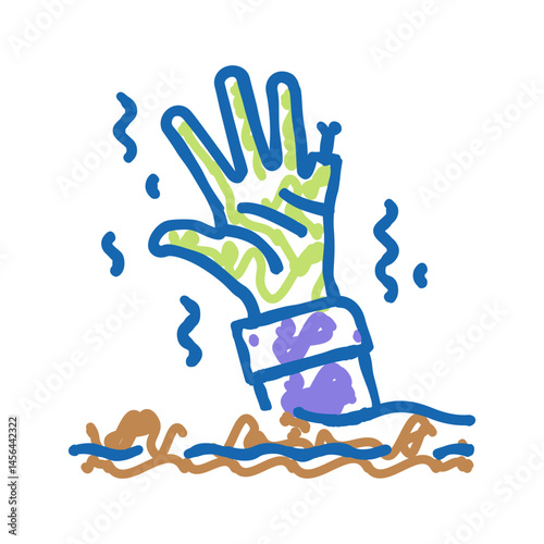hand monster zombie icon doodle illustration