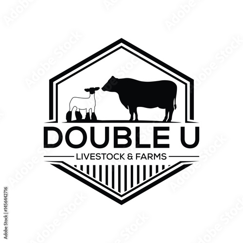 vintage cow farm logo vector template. vintage agriculture logo design vector illustration.