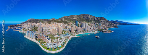 Aerial view of Monaco on the French Riviera - Sunshine above the richest city state in the World