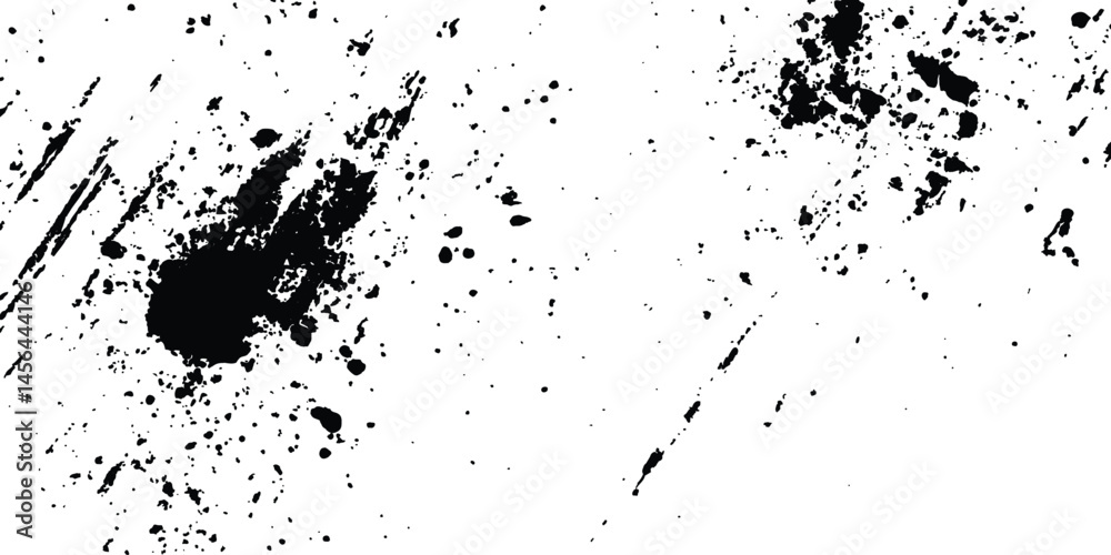 Vector grunge black and white distressed texture transparent white background. Abstract black ink splash on white background with energetic splatter and unique texture for creative and artistic design Vector grunge black and white distressed texture transparent white background. Abstract black ink splash on white background with energetic splatter and unique texture for creative and artistic design