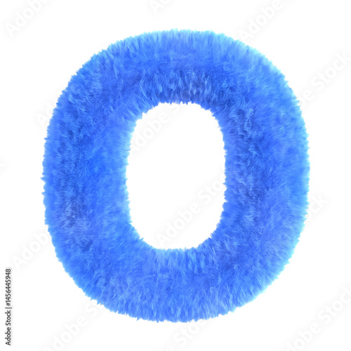 Fluffy Blue Letter O