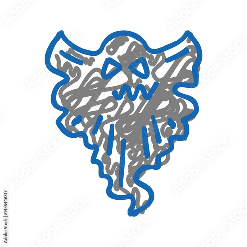 demon ghost icon doodle illustration