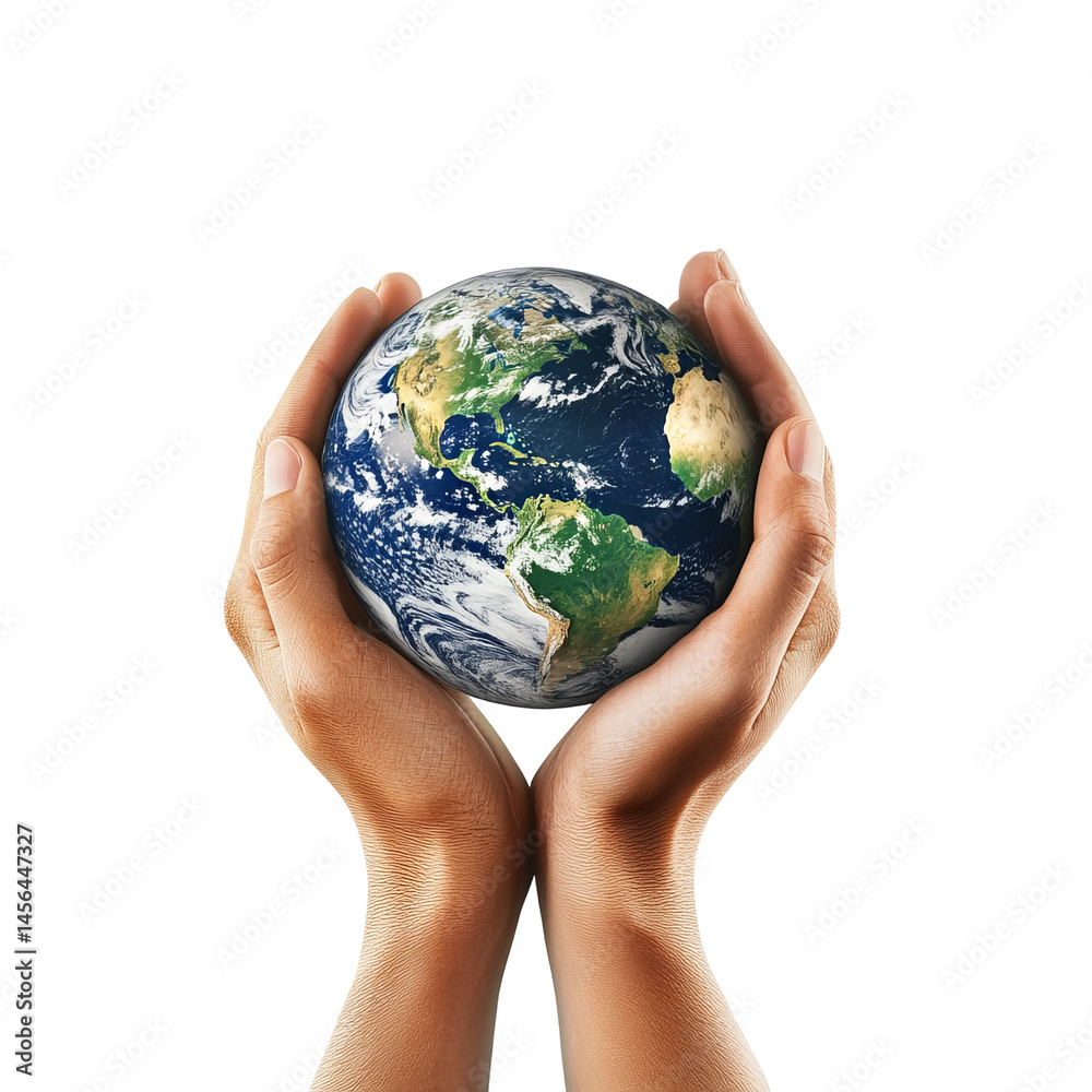 Two hands gently cradling a miniature Earth globe. The image symbolizes environmental protection and global responsibility. Two hands gently cradling a miniature Earth globe. The image symbolizes environmental protection and global responsibility.