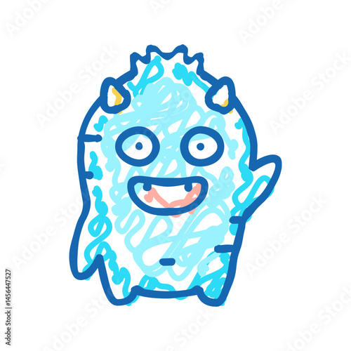 fun monster cute icon doodle illustration