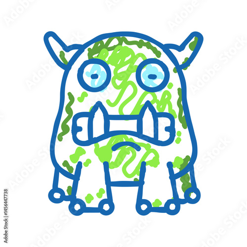 teeth monster alien icon doodle illustration