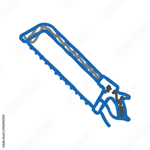 hand meat saw icon doodle illustration