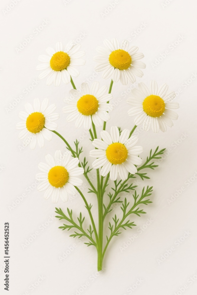 Obraz premium Beautiful Chamomile Flowers with White Petals and Yellow Centers