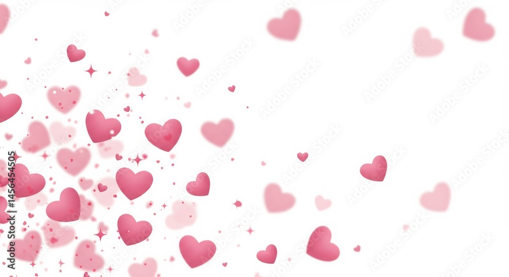 Festive pink heart confetti background for Valentine's Day celebrations Festive pink heart confetti background for Valentine's Day celebrations