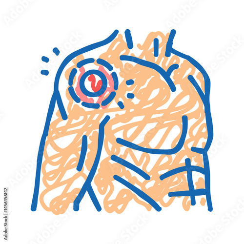 shoulder pain body ache icon doodle illustration
