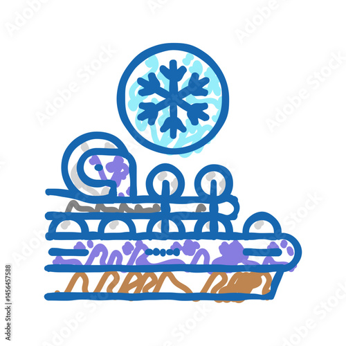 cold rolling steel production icon doodle illustration