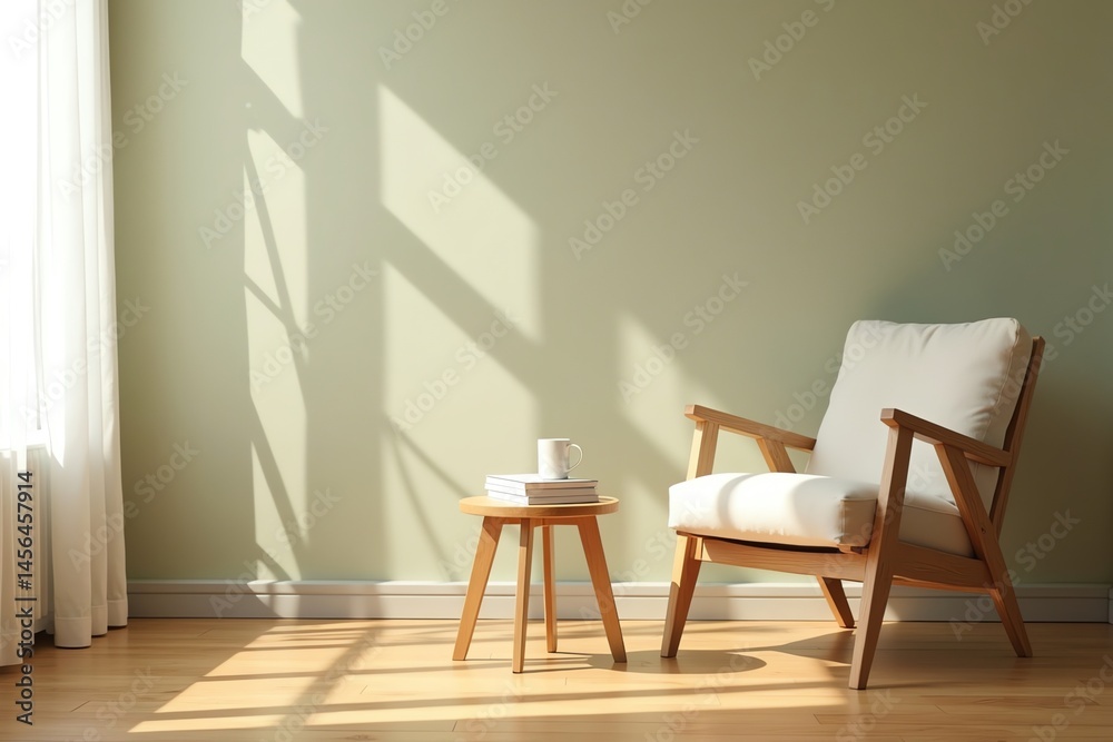 Fototapeta premium Warm interior with inviting chair