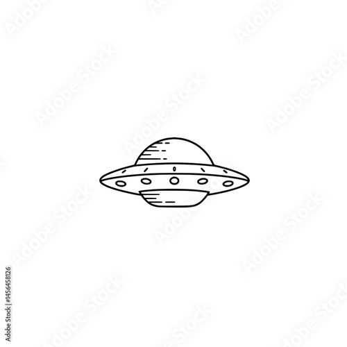 Icon of a UFO, representing concepts of extraterrestrial travel and science fiction