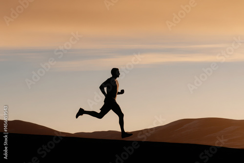 Wallpaper Mural solitary runner silhouetted against breathtaking sunrise vibrant colors illuminating sky Torontodigital.ca