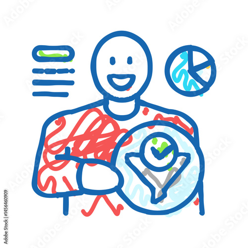 marketing qualified lead icon doodle illustration