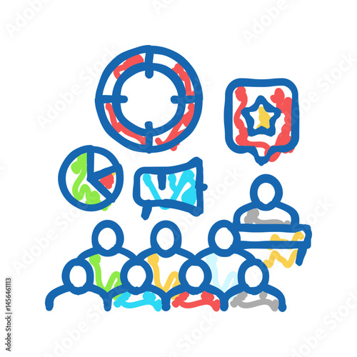 event marketing icon doodle illustration