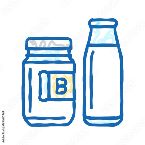 buttermilk product dairy icon doodle illustration
