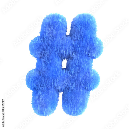 Fluffy Blue Hashtag Icon