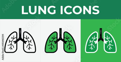 Medical illustration lung icons design