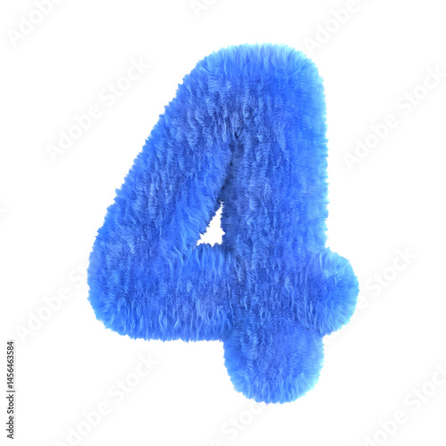 Fluffy Blue Number Four