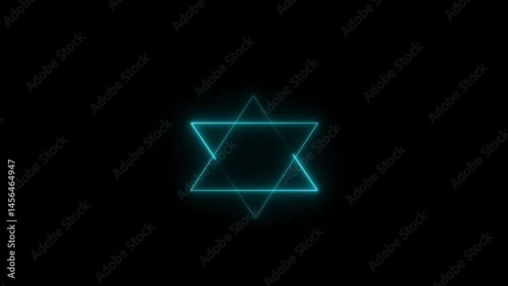 a beautiful background  of neon glowing light tri angle illustration. in the middle of background . 4k illustration.
