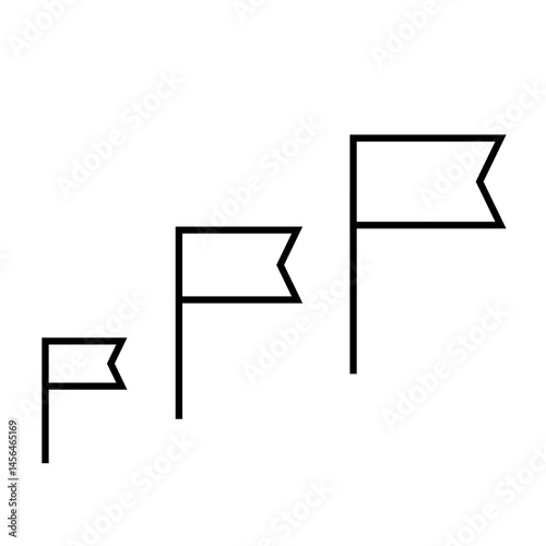 Icon three flags ski slope on white background vector
Vector icon