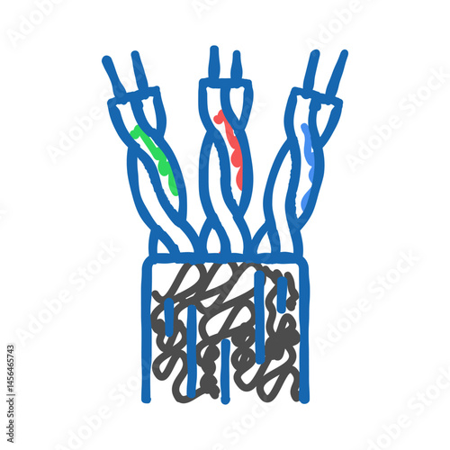 lan cable wire icon doodle illustration
