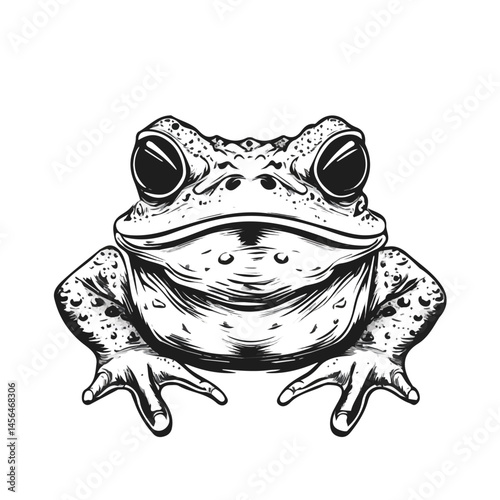 Horned Toad symbol - black and white & minimalist design for tattoos, logos, vectors - isolated on white background.