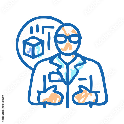 materials engineer technology icon doodle illustration