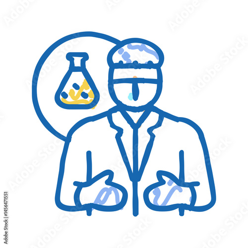 chemical engineer technology icon doodle illustration