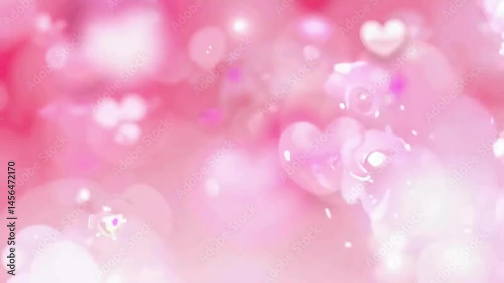 Pink Bokeh Background with Hearts