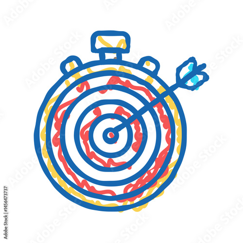 short term goals business icon doodle illustration