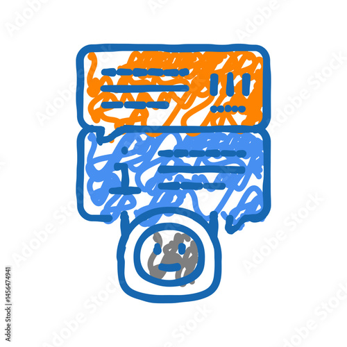 help chat bot icon doodle illustration