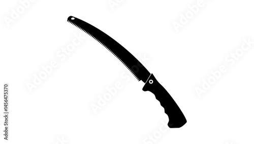 Garden saw, black isolated silhouette