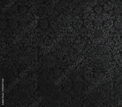 Intricate black damask, seamless gothic floral wallpaper pattern , vintage, design, stylish