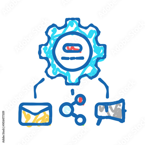 campaign production deployment marketing icon doodle illustration