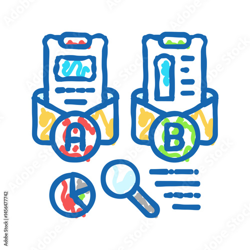 ab email split test marketing icon doodle illustration