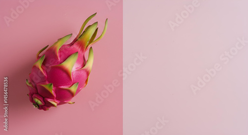 Dragon fruit in the middle of pastel background